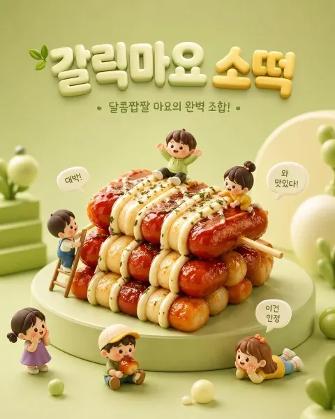 3D Chibi Food Advertisement Scene