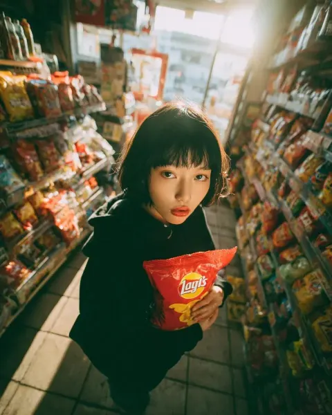 Convenience Store Candid Portrait
