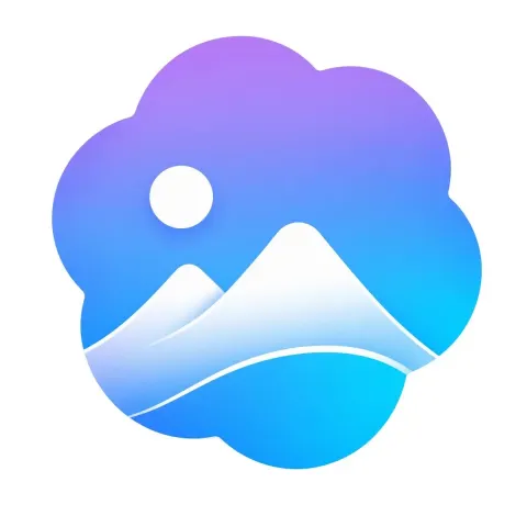 Gradient Mountain Cloud App Logo