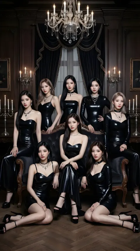 Gothic Glam K-pop Group Portrait