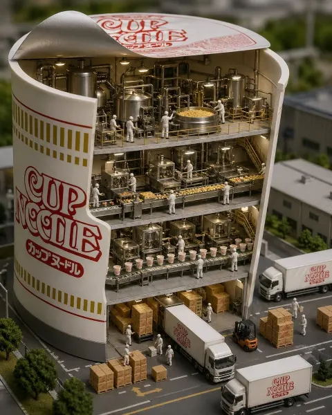 Cup Noodle Factory Cutaway