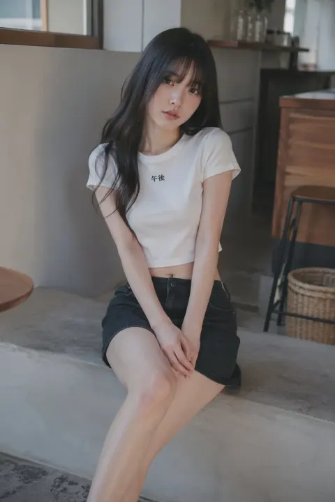 Portrait of a Young Woman in a Cafe