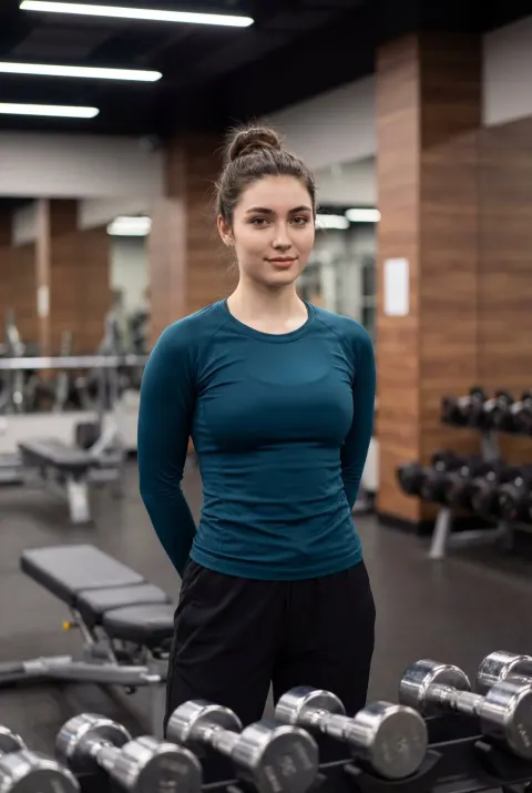 Confident Athletic Girl Gym Portrait