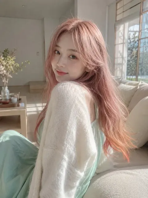 Pink Hair Morning Portrait