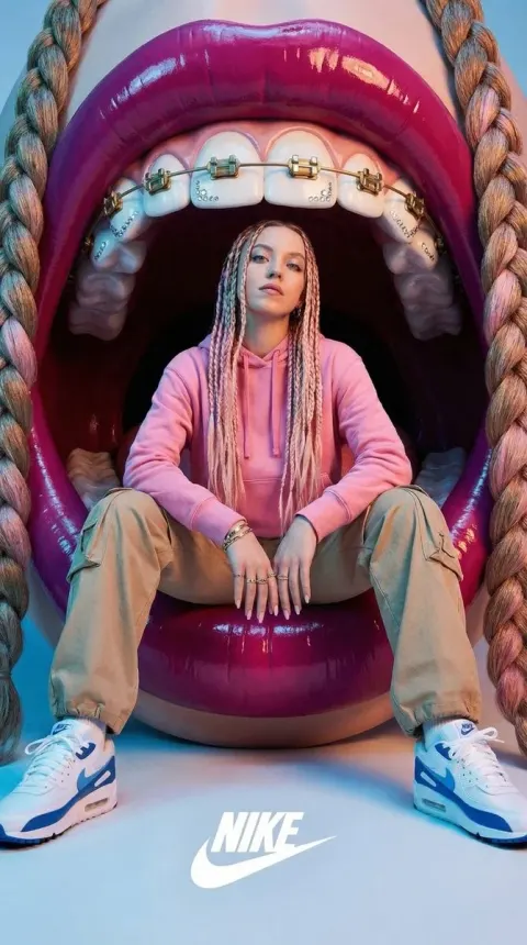 Giant Mouth Editorial Girl