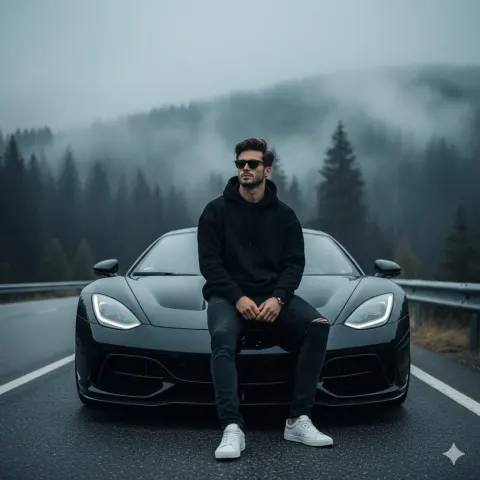 Mountain Road Car Portrait