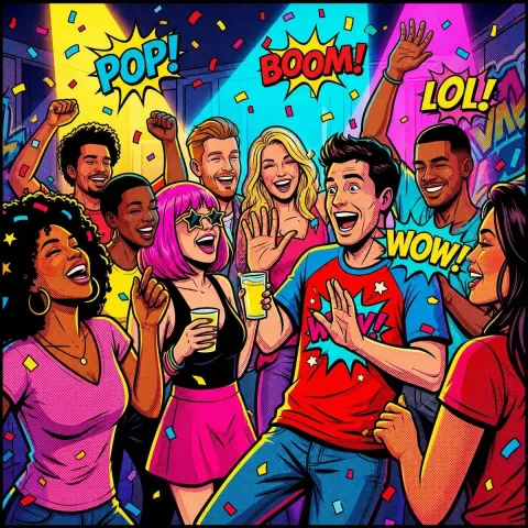 Pop-Art Party Illustration
