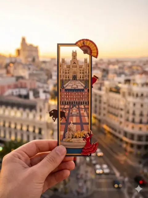 Hand Holding a Slim Vertical Hollow Bookmark