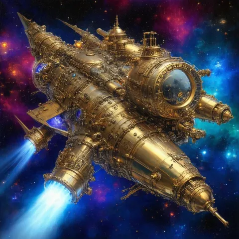 Steampowered Spaceship Armada of Brass and Steam