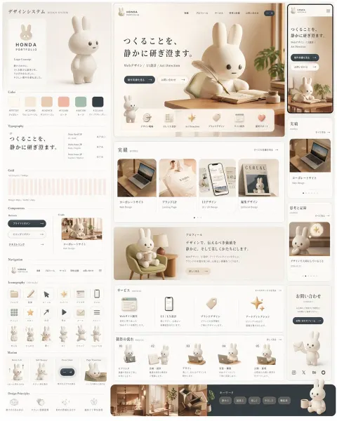 Rabbit Portfolio Design System Board