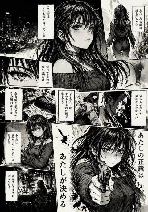 Hard-Boiled Noir Manga Woman Page