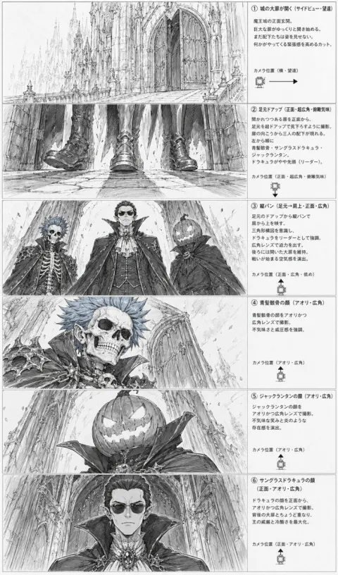 Gothic Villain Storyboard Sheet