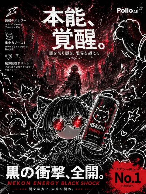 Dark Anime Energy Drink Poster