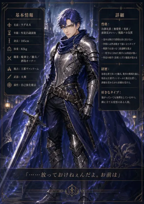 Dark Fantasy Knight Character Sheet