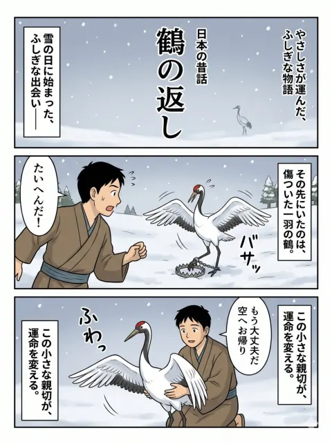 Japanese Folktale Crane Manga Page