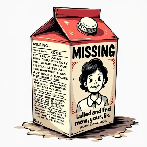 Manga Milk Carton With Missing Person Ad