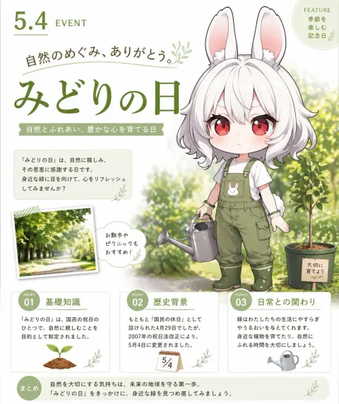 Greenery Day Chibi Infographic
