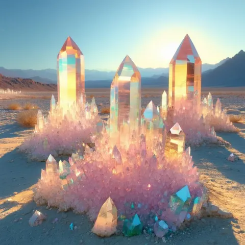 Towering Crystal Desert at Golden Hour