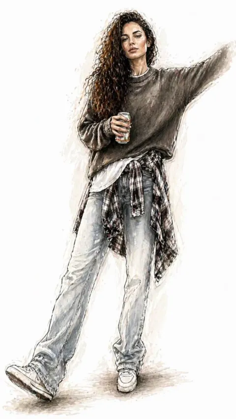 Watercolor Fashion Illustration Sketch
