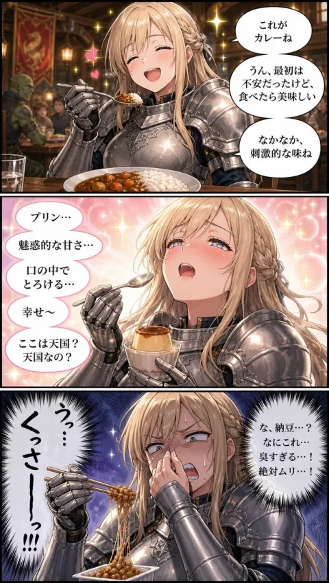 Fantasy Knight Food Reaction Manga