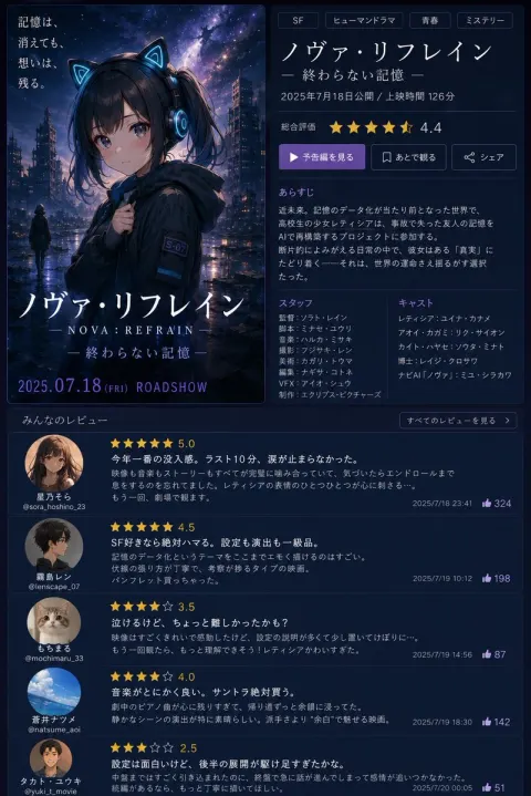 Fictional Anime Movie Review Page