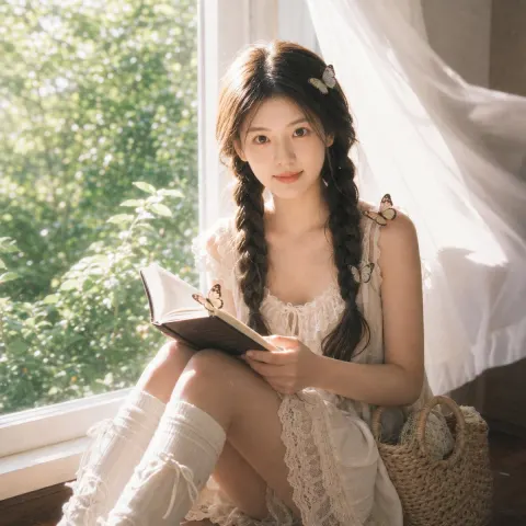 Cottagecore Cinematic Window Portrait
