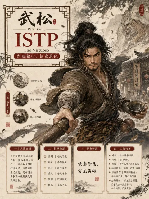Classical Character MBTI Infographic Poster