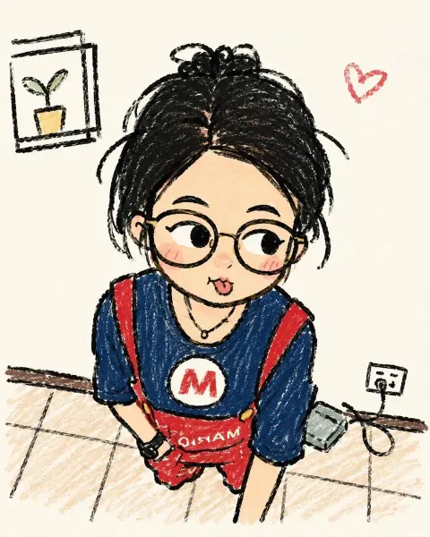 Hand-Drawn Chibi Girl Illustration