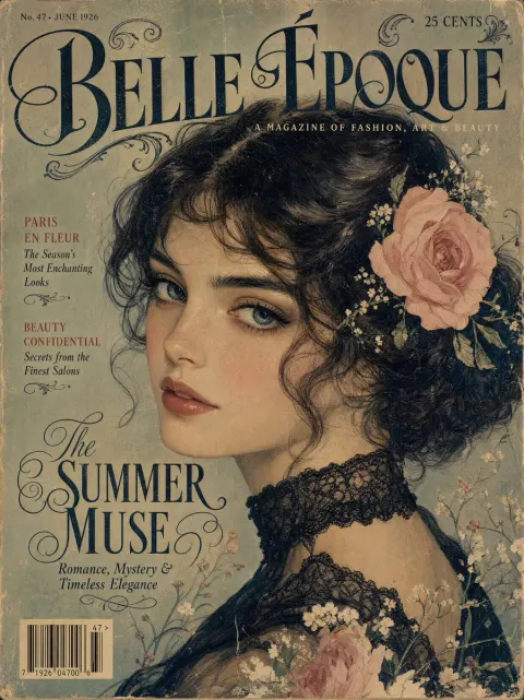 Vintage Gouache Fashion Magazine Cover