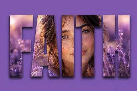 Text Masking Double Exposure Graphic