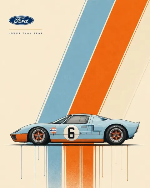 Swiss Modernist Automotive Poster