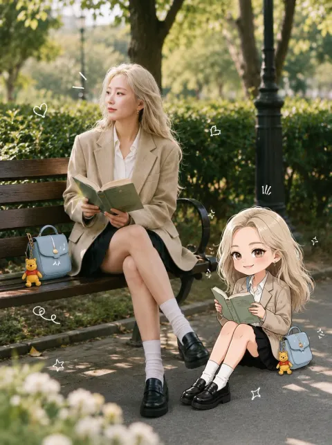 Realistic Portrait and Chibi Combo
