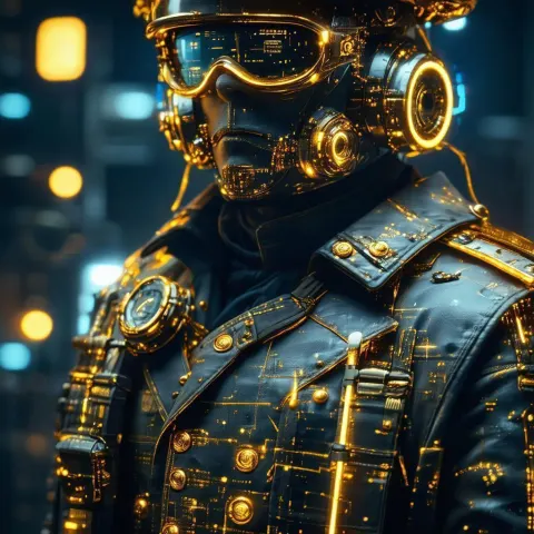 Neon Steampunk Military Uniform on Fomapan Film