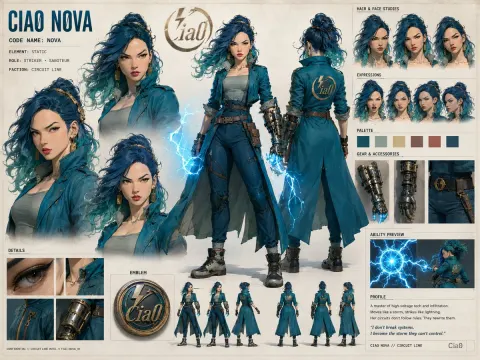 Ciao Nova Character Reference Sheet