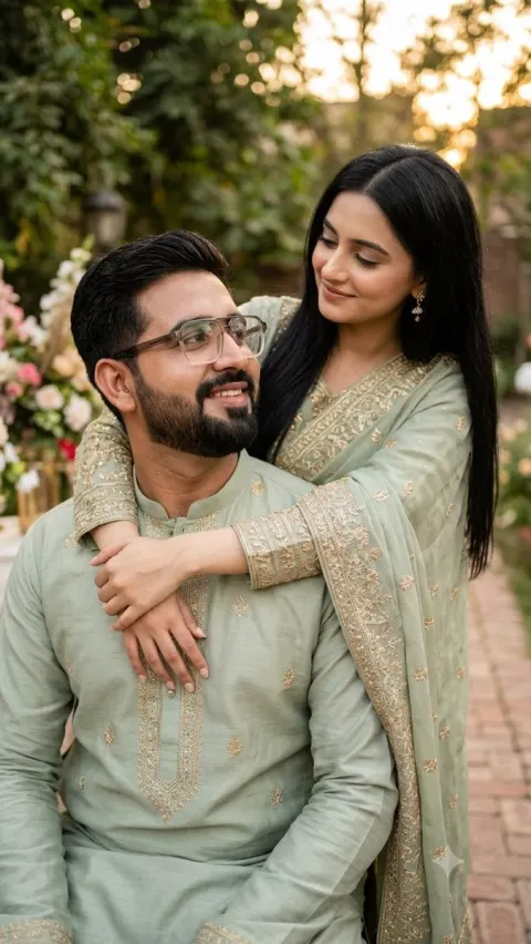 South Asian Wedding Couple Portrait