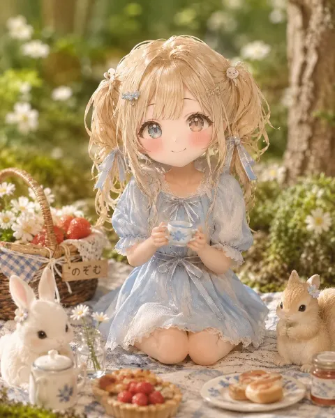 Miniature Forest Tea Party Doll