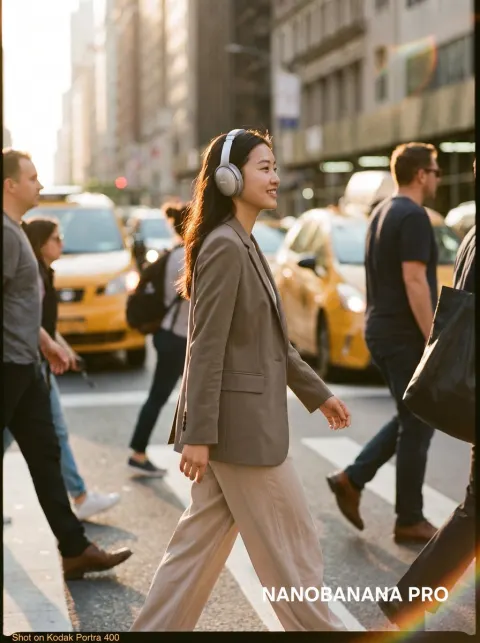 Cinematic lifestyle commercial photo of a woman
