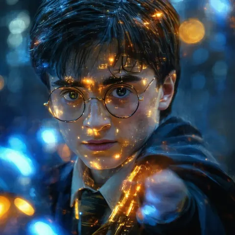 Harry Potter in Glowing Sci Fi Techwear