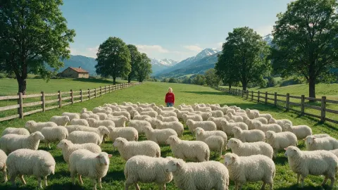Alpine Meadow Sheep Flock