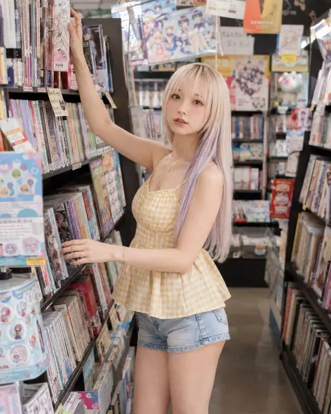 Photorealistic Manga Bookstore Editorial