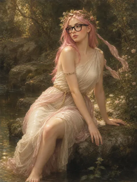 Bouguereau Nymph With Glasses