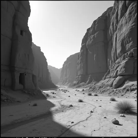Weathered Sandstone Walls of a Desert Kingdom
