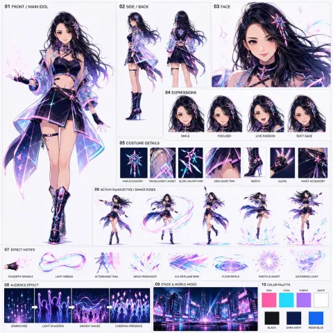 Neon Idol Style Sheet Generator