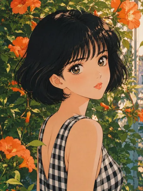 Retro 80s Anime Shoujo Portrait