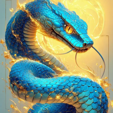 Altered Carbon Neon Snakes in Gold Tones