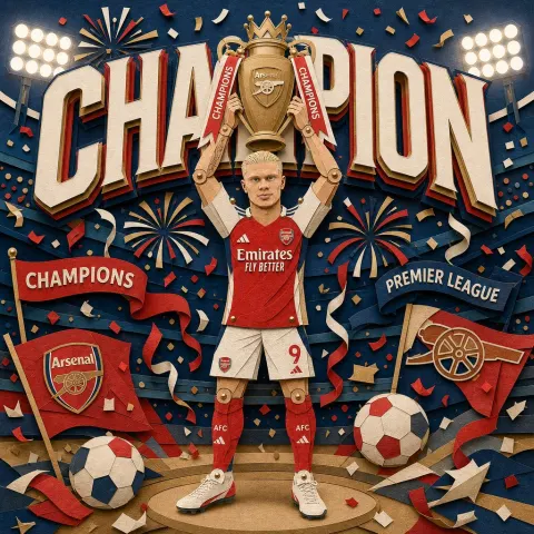 Layered Paper-Cut Athlete Poster