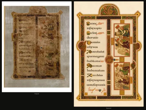 Book of Kells Restoration Comparison