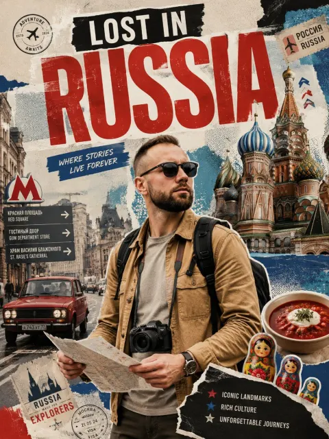 Lost in Russia Travel Collage