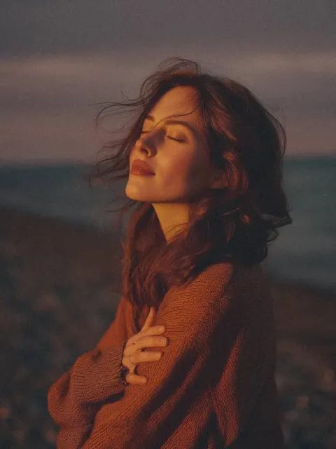 Cinematic Golden Hour Beach Portrait