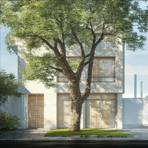 Volumetric Tree and Building in Soft Shadows